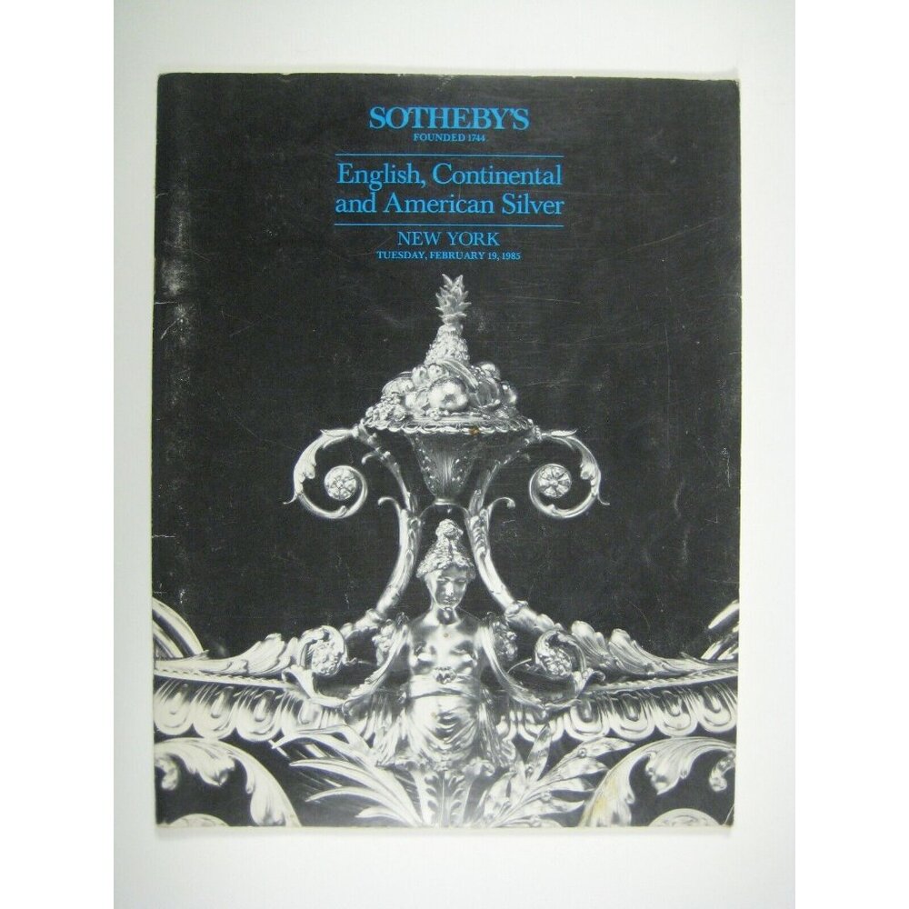 Sotheby's Auction Catalog 1985 English Continental American Silver 5289 NY